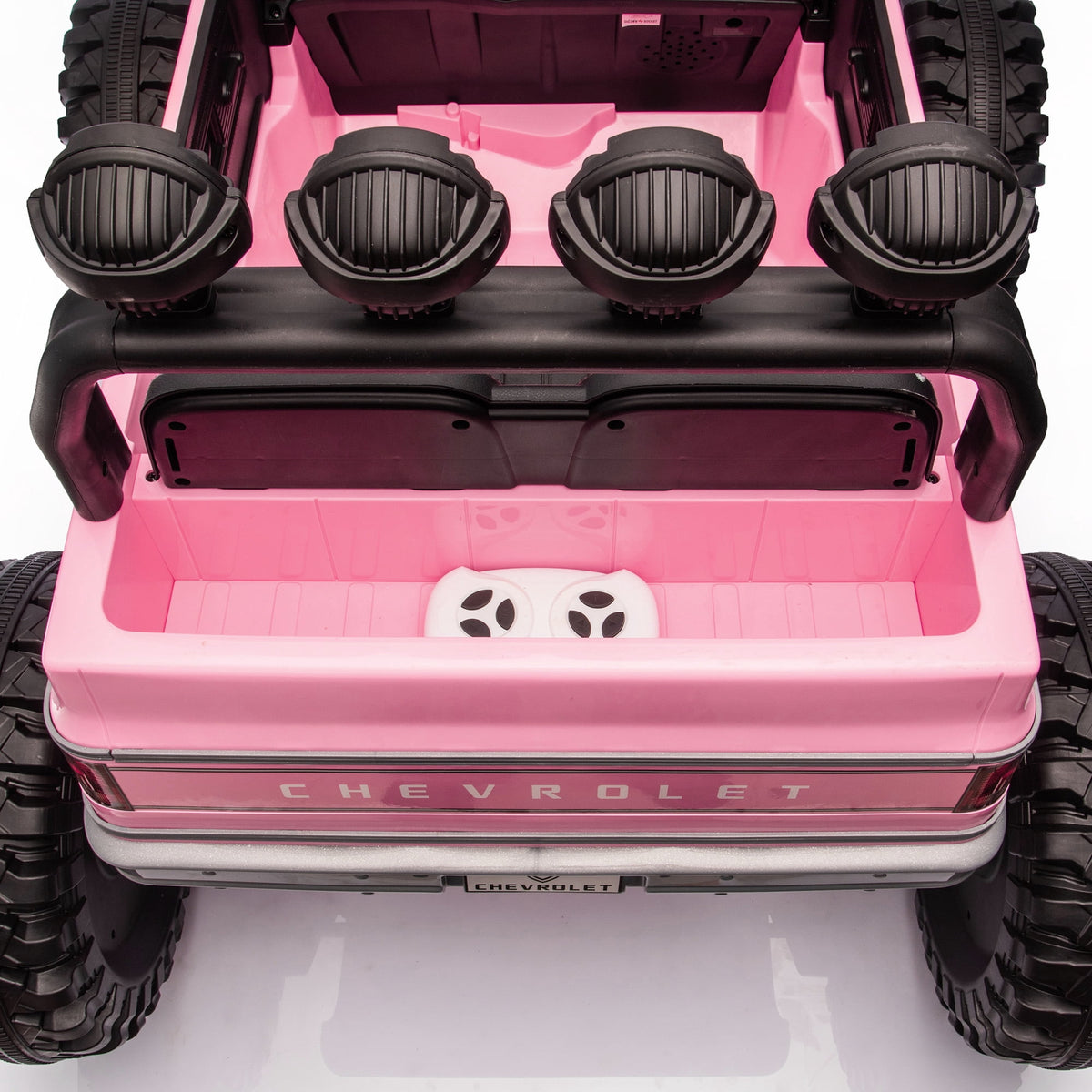 Sunnyfree 4WD Chevrolet Cheyenne 24 Volt Ride on Toys, 2 Seater Power Truck Wheels with Remote, Bluetooth, USB, LED Lights, Blue