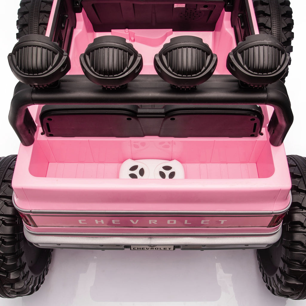 Sunnyfree Upgraded 4WD Chevrolet Cheyenne 24 Volt Ride on Toys, Electric Car for Kids, Power Truck Wheels with Remote, Bluetooth, USB, LED Lights, Black