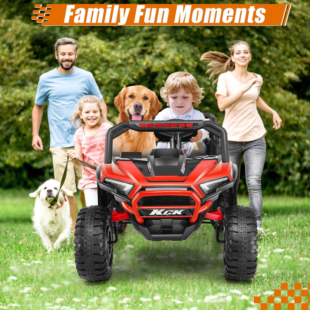 VIBESPARK 24 Volt Ride on Toys, 400W Electric Car for Kids, 2-Seater Ride on Cars w/ Battery Display, Spring Suspension, Bluetooth, LED Lights, Storage Box, Light Switch, Pink