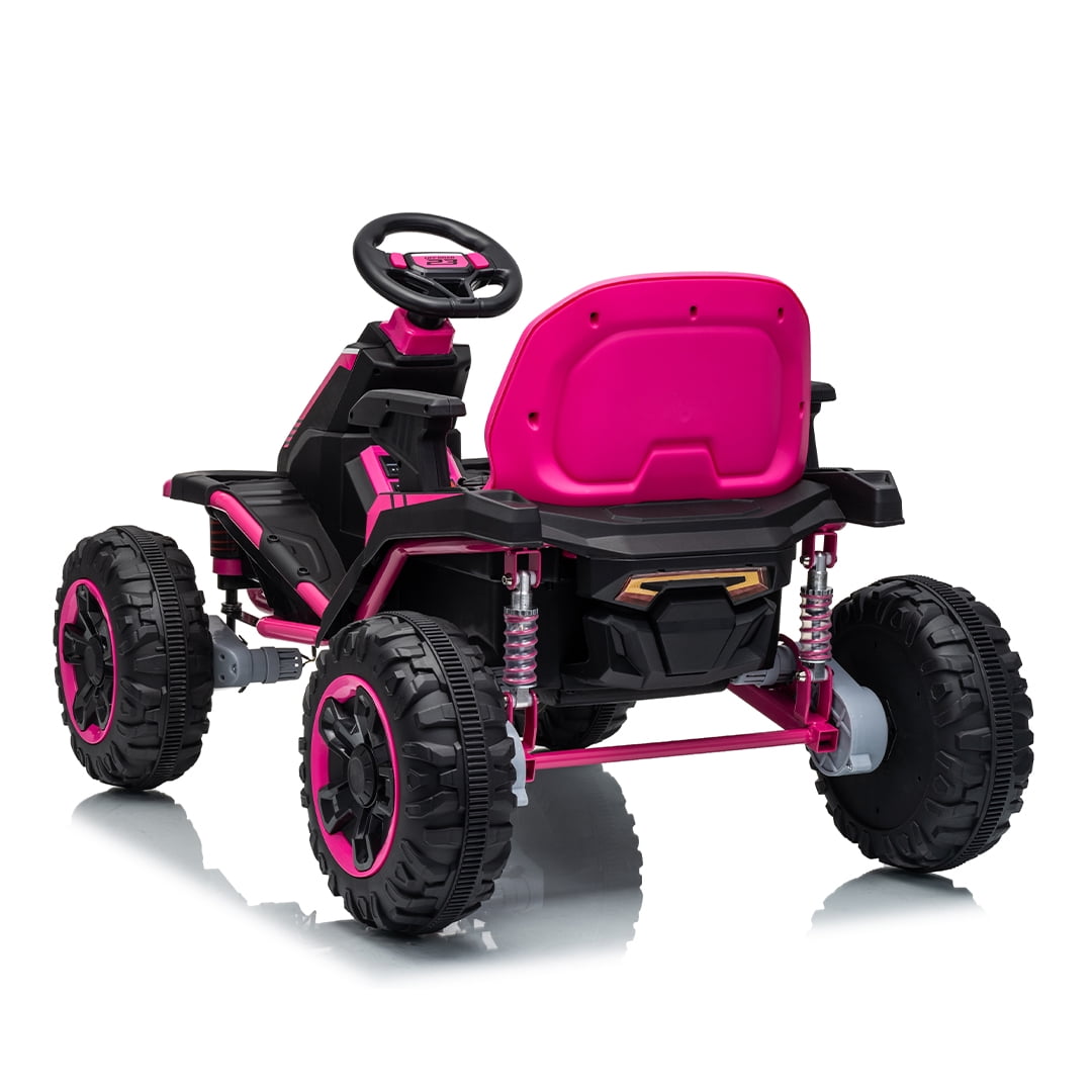 VIBESPARK 36V Ride on Toys for Big Kids Ages 6-12, 600W Ride on Cars up to 5.9 mph, Powerful 4 Wheeler Quad, Ride on ATV W/ Adjustable Seat, Ball-bearing Design, Power Display, Light Control, Green