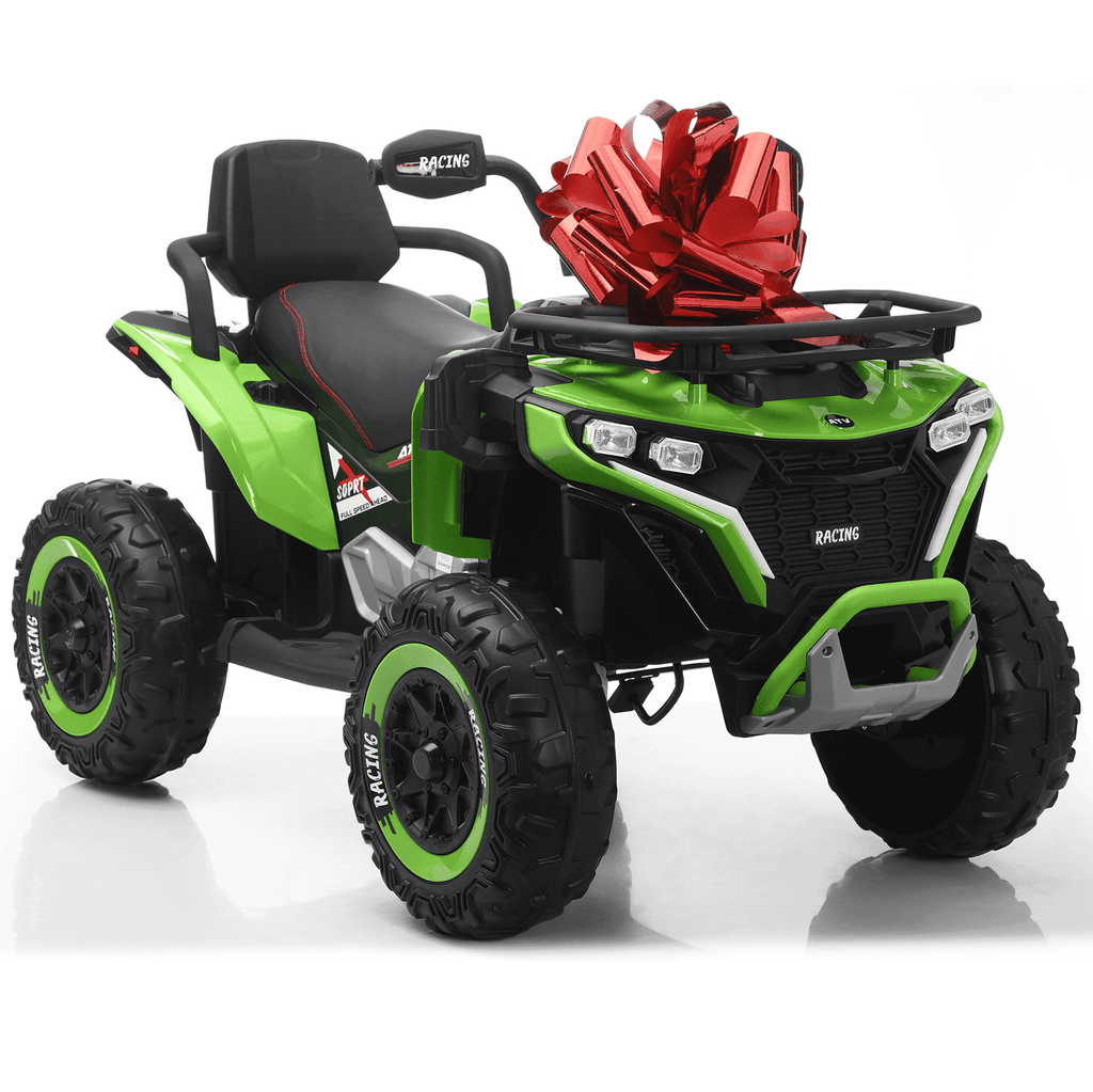 Funride 24 Volt Ride on Toys with Remote Control, Oversized ATV for Kids, 2-Seater 4 Wheeler for Toddlers, Power Car Wheels with Music, Bluetooth, Headlights, EVA Tires, Pink