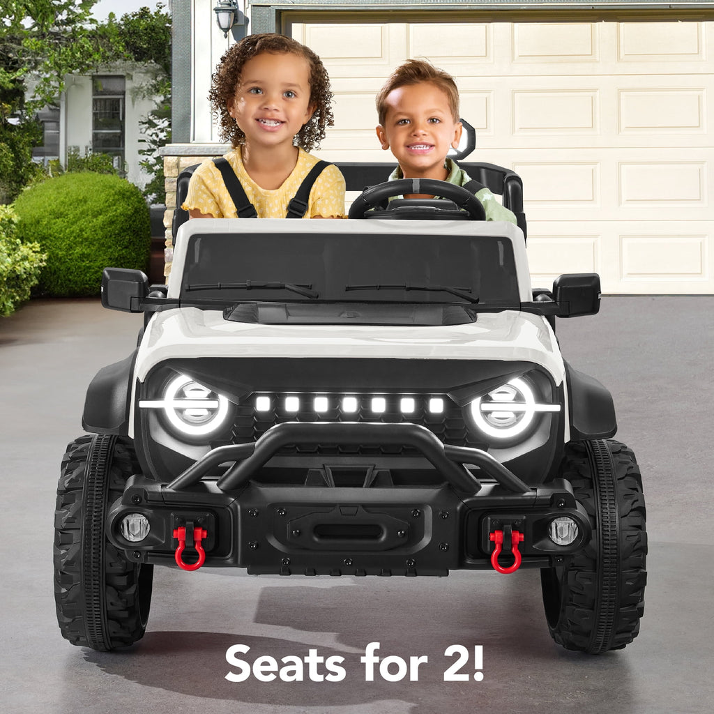 Best Choice Products Kids 24V 2-Seater Electric Ride-On Car Truck w/ Parent Control, Bluetooth, LED Lights - Red