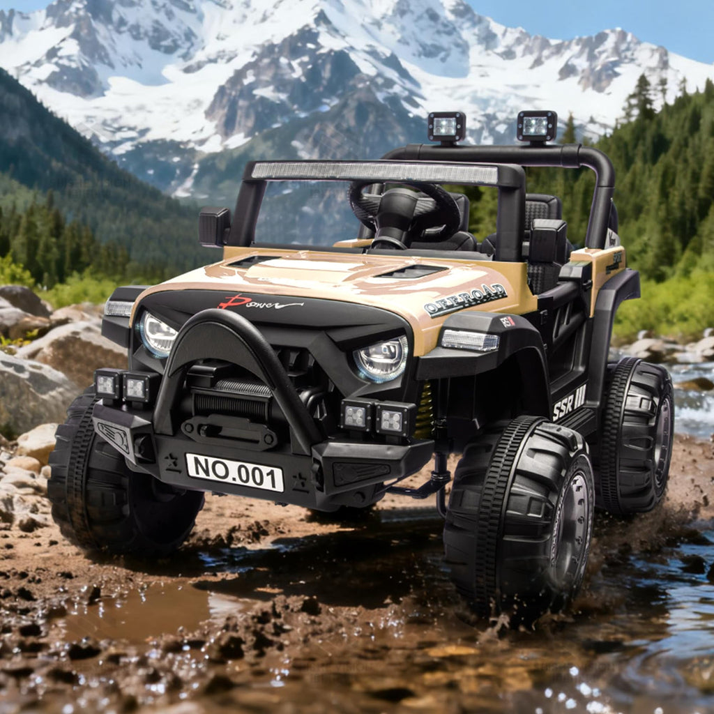 12V Kids Electric Ride-On Car – Parent Remote Control, 3 Speeds up to 4.1MPH, Spring Suspension, Seat Harness, Locking Doors, LED Headlights, wireless Music, Battery Powered Truck Toy