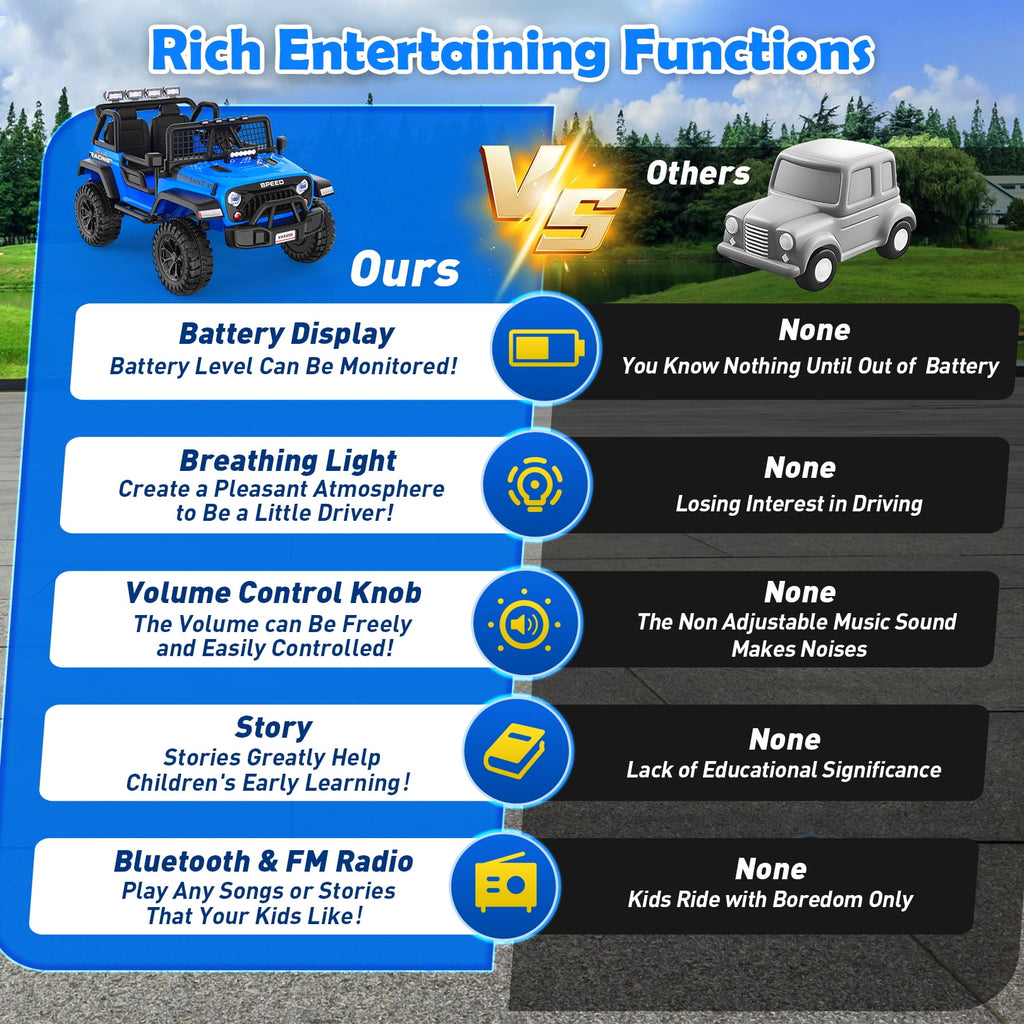 Funcid 24 Volt Ride on Toys with Remote Control, 400W 2-Seater Ride on Cars with Colored LED Lights & Battery Indicator, Electric Car for Kids w/ Bluetooth, Light Control, Volume Knob, Pink