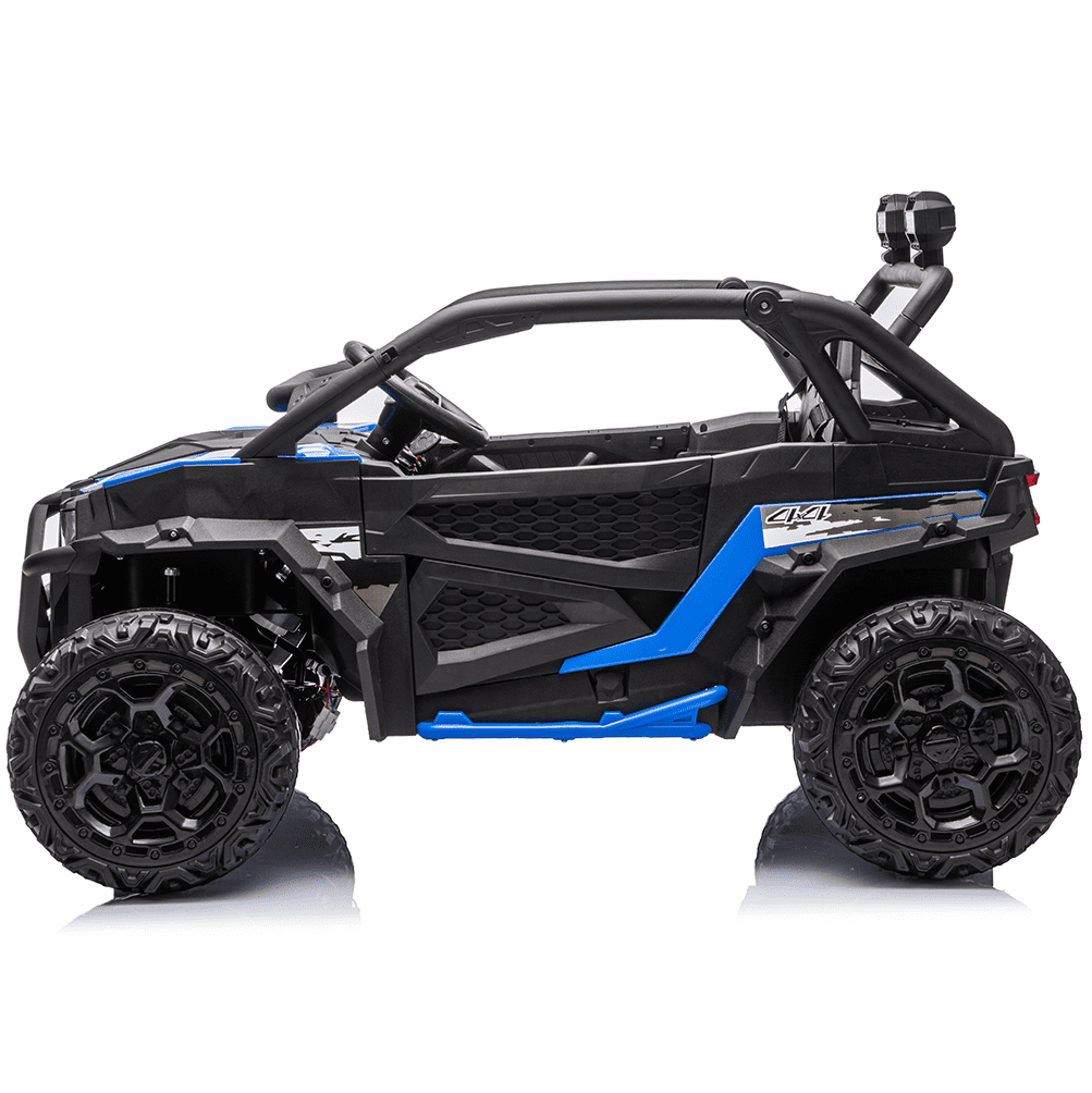Zukpow 24V Ride Ons for Kids, 2 Seater Electric Car with Remote Control, 4x200W Motors, Power Car Wheels Ride on Toys UTV with Bluetooth Music, USB, Slow Start, LED Lights, Rear Storage Box, Black
