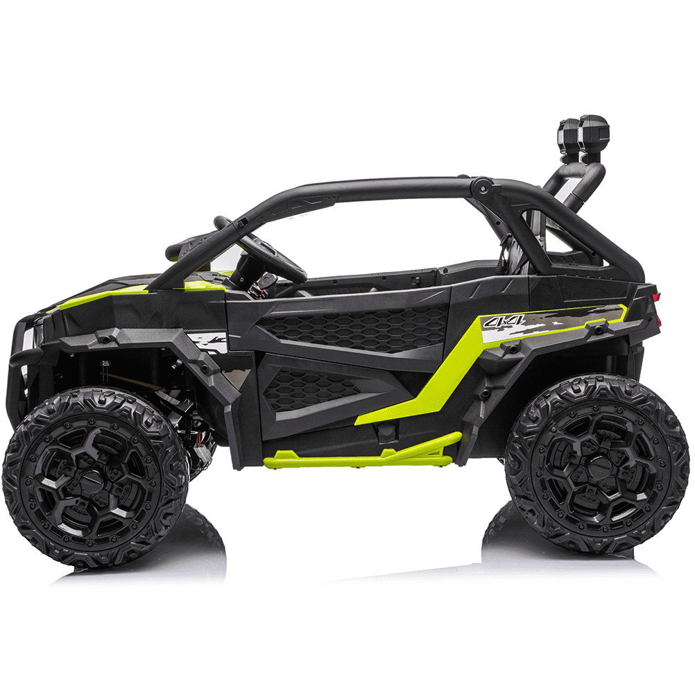Zukpow 24V Ride Ons for Kids, 2 Seater Electric Car with Remote Control, 4x200W Motors, Power Car Wheels Ride on Toys UTV with Bluetooth Music, USB, Slow Start, LED Lights, Rear Storage Box, Black