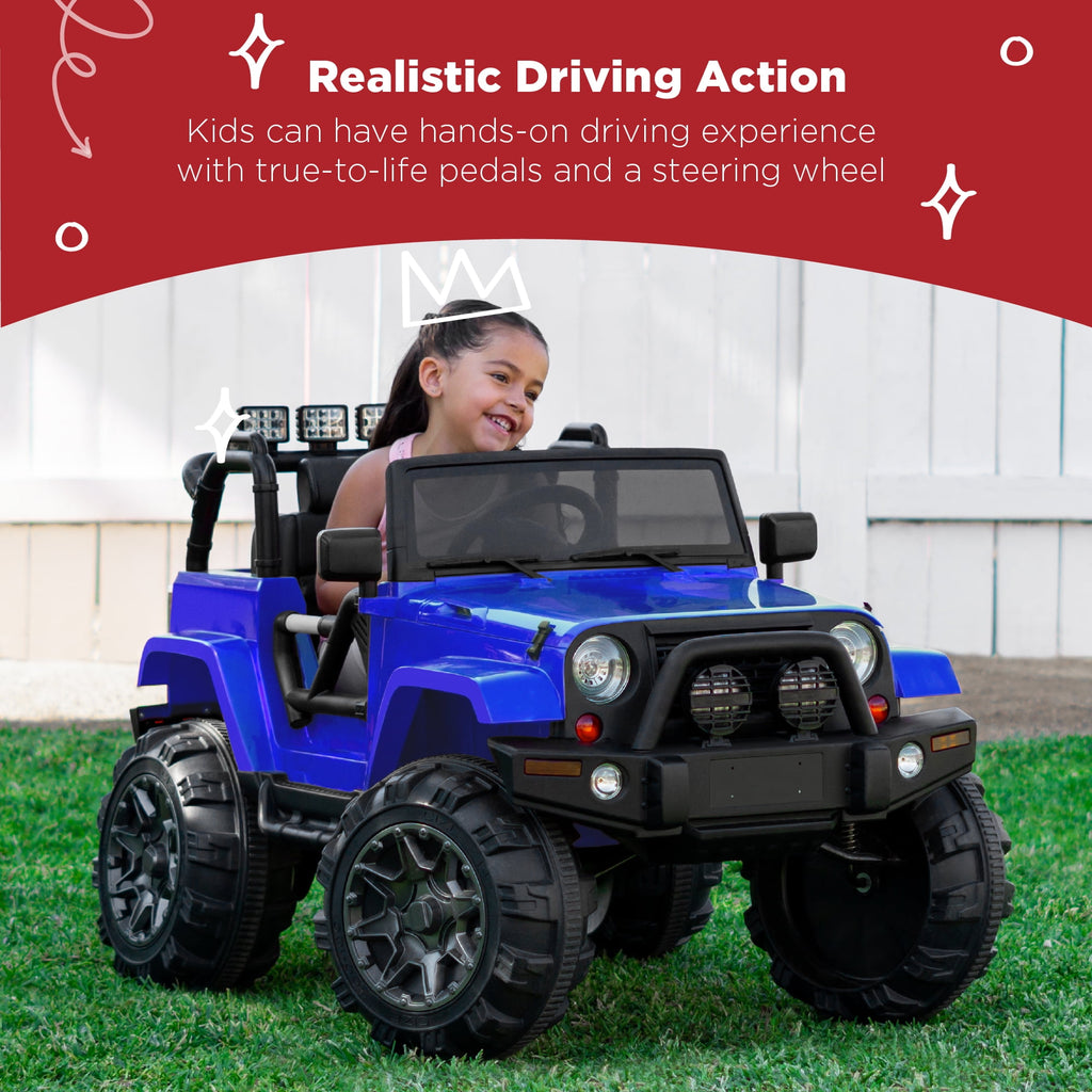 Best Choice Products Kids 24V 2-Seater Electric Ride-On Car Truck w/ Parent Control, Bluetooth, LED Lights - Red