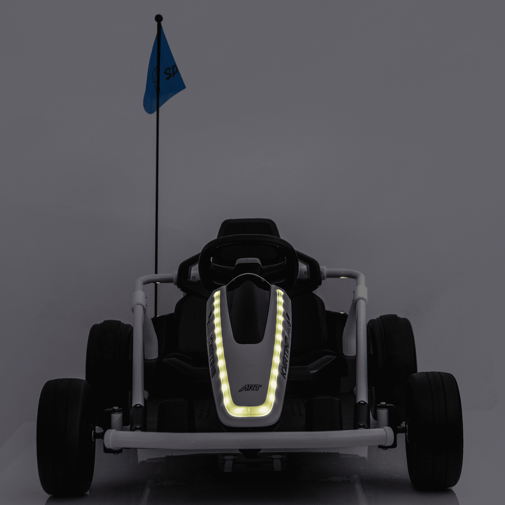 Sunnyfree 24 Volt Ride on Toys for Kids, 14Ah Electric Go Kart with Remote Control, 5–10 MPH, Drift Function, 2×200W Motors, Bluetooth Music, LED Lights, Seat Belt, Black