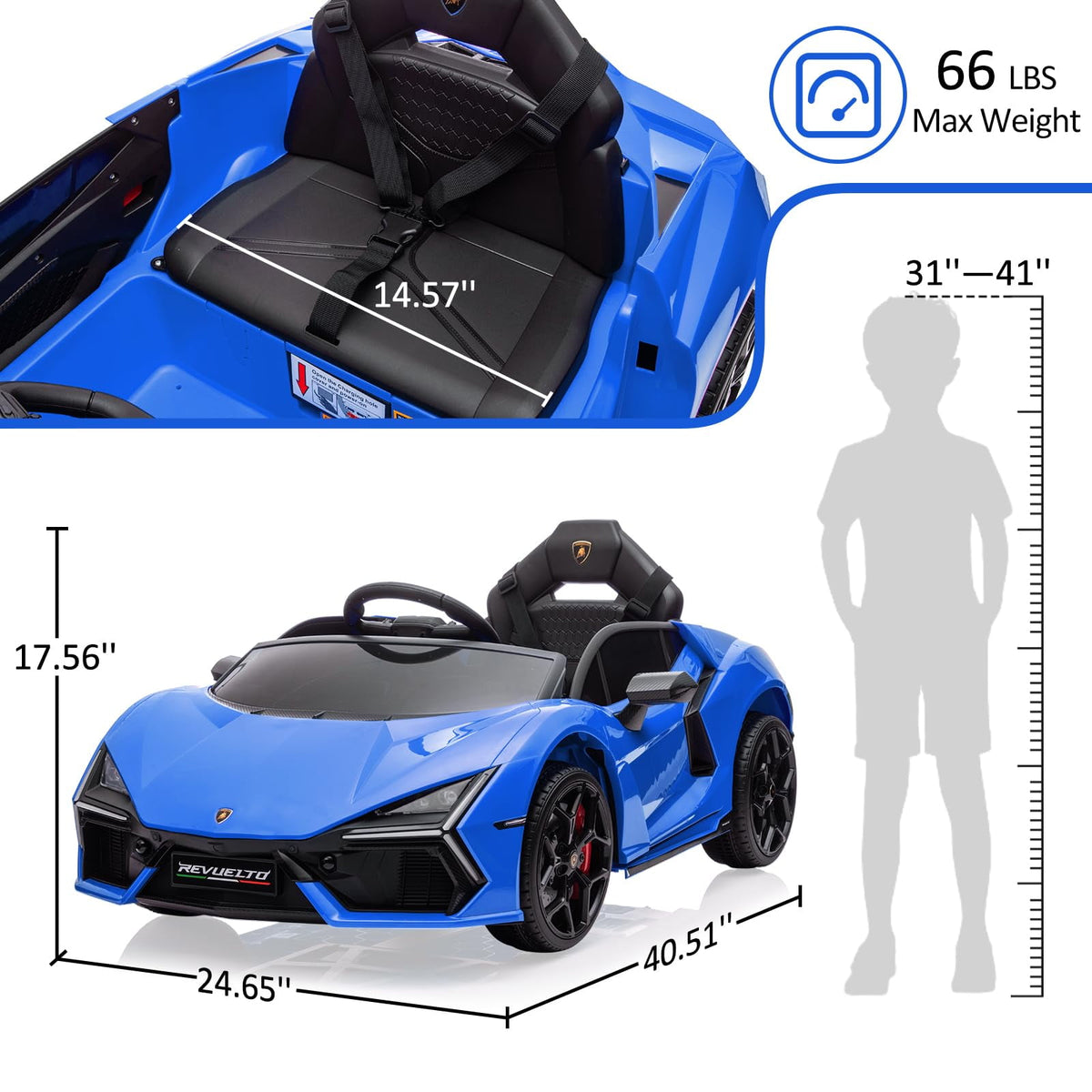 Towallmark 12V Ride On Car for Kids, Licensed Lamborghini Revuelto Electric Vehicle, Battery Powered Sports Car Toy for Boys & Girls,Kids Christmas Gifts