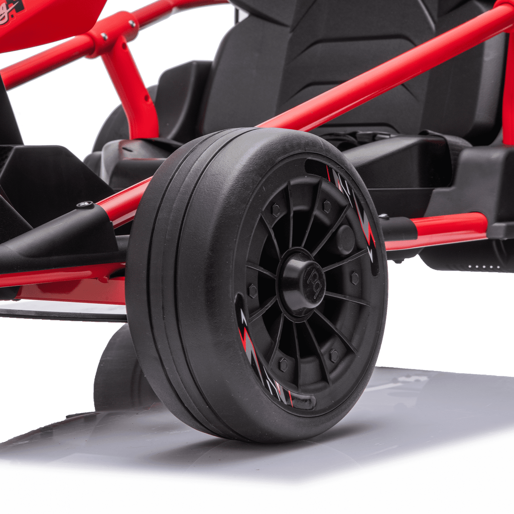 Sunnyfree 24 Volt Ride on Toys for Kids, 14Ah Electric Go Kart with Remote Control, 5–10 MPH, Drift Function, 2×200W Motors, Bluetooth Music, LED Lights, Seat Belt, Pink