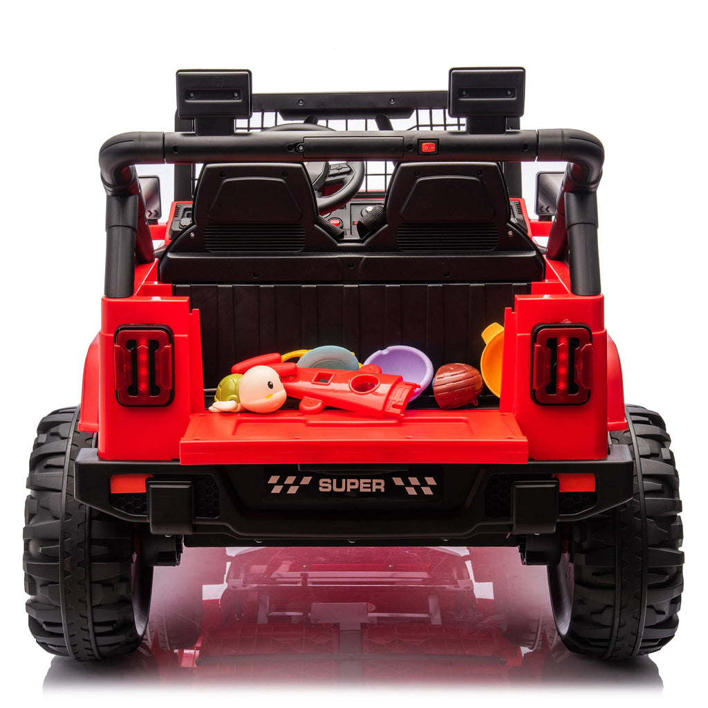 Funride 24 Volt Ride on Toys, 800W Electric Car for Kids with Remote Control, 4WD/2WD Switchable Power Car Wheels, 2-Seater Ride On Truck with Music, Bluetooth, Pink
