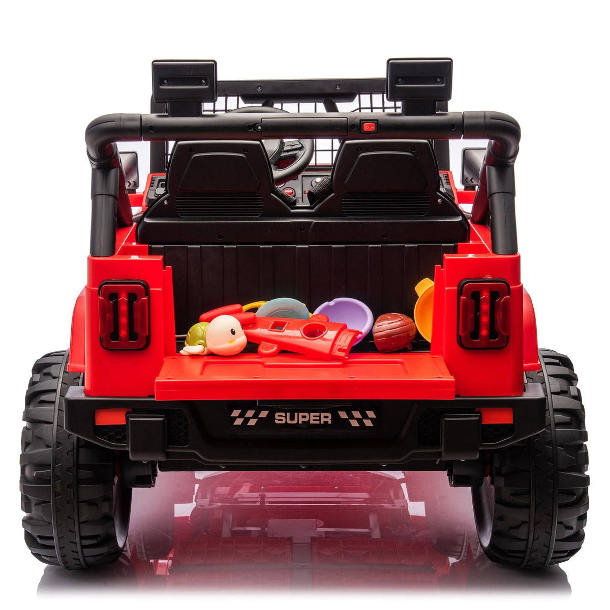Funride 24 Volt Ride on Toys, 800W Electric Car for Kids with Remote Control, 4WD/2WD Switchable Power Car Wheels, 2-Seater Ride On Truck with Music, Bluetooth, Pink