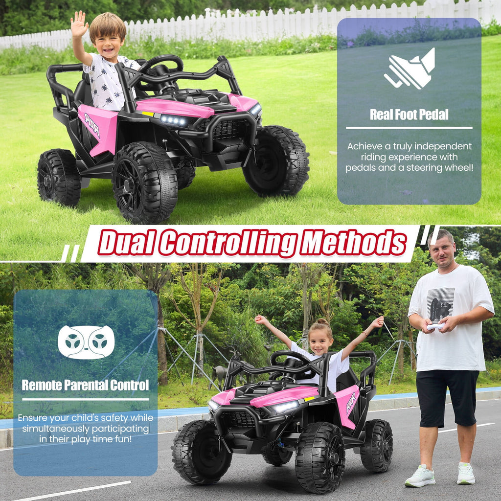 VIBESPARK 24V Ride on Toys for Kids, Ride on Cars with Remote Control, Powered Ride on Electric Car w/ Bluetooth, Music Player, LED Lights, Blue