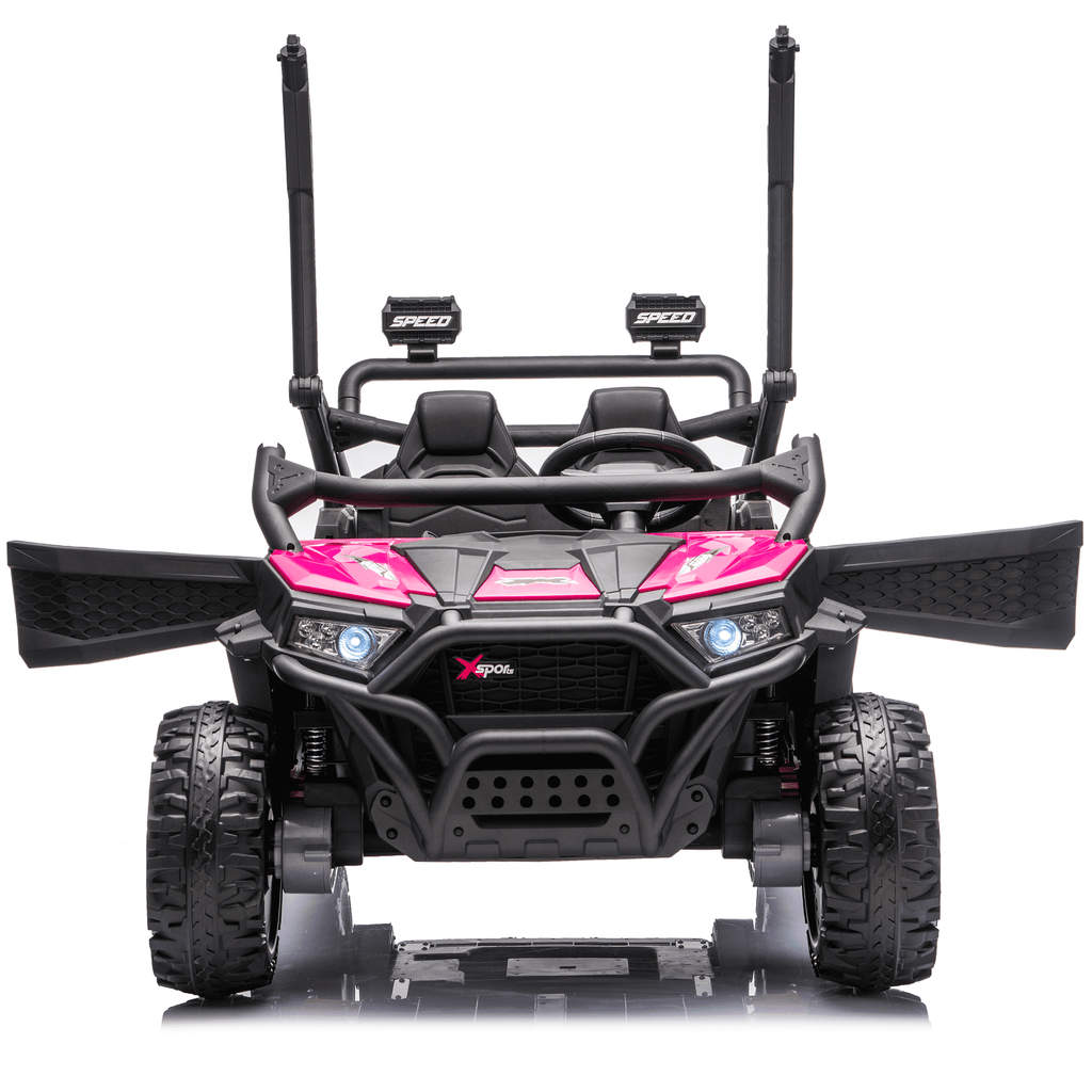 Sunnyfree 24 Volt Ride on Toys for Kids, 4WD 2 Seater Electric UTV Ride on Car with 800W Powerful Motors, Remote Control, Power Car Wheels, Four-Wheel Suspension, Bluetooth Music, LED Lights, Black