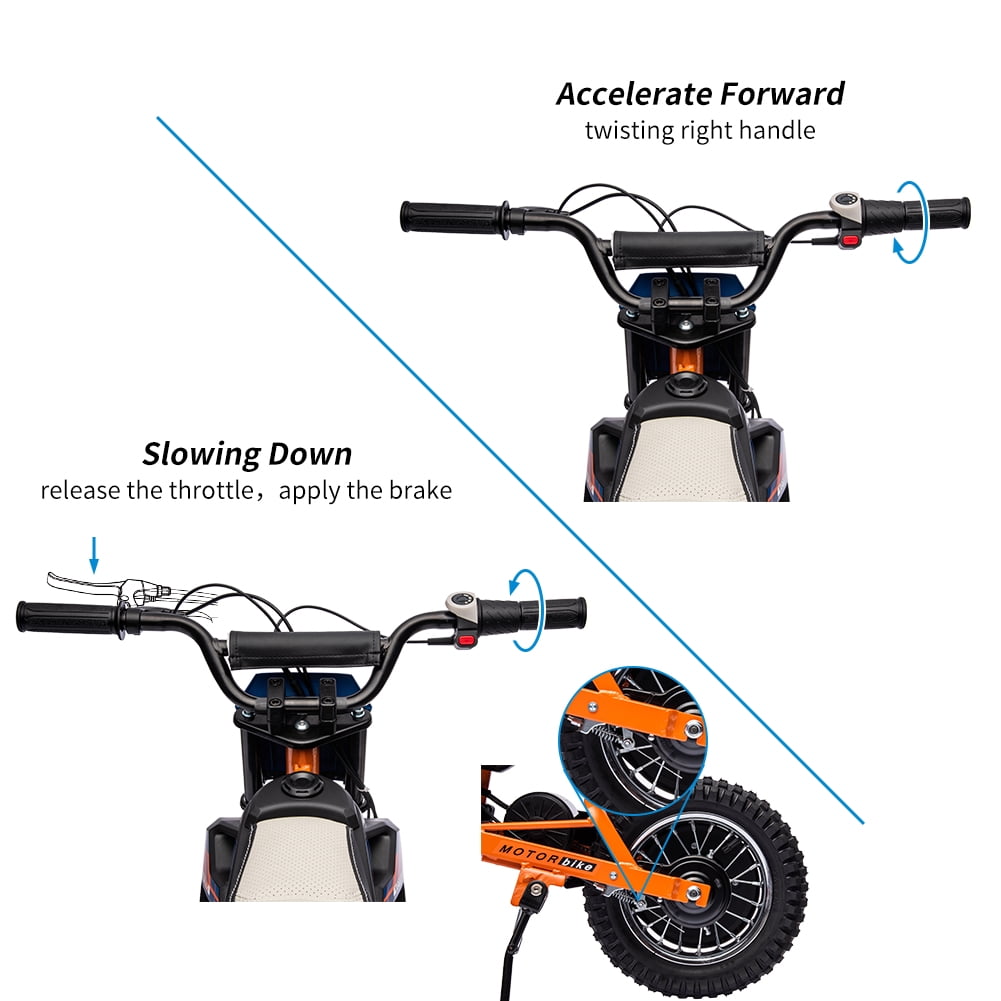 High-Speed 24V 250W Electric Off-Road Motorcycle – 13.6MPH Dirt Bike for Kids & Teens, Leather Seat, Disc Brake, Chain Drive, Air Tires, Twist Throttle, Ages 8-13, Red