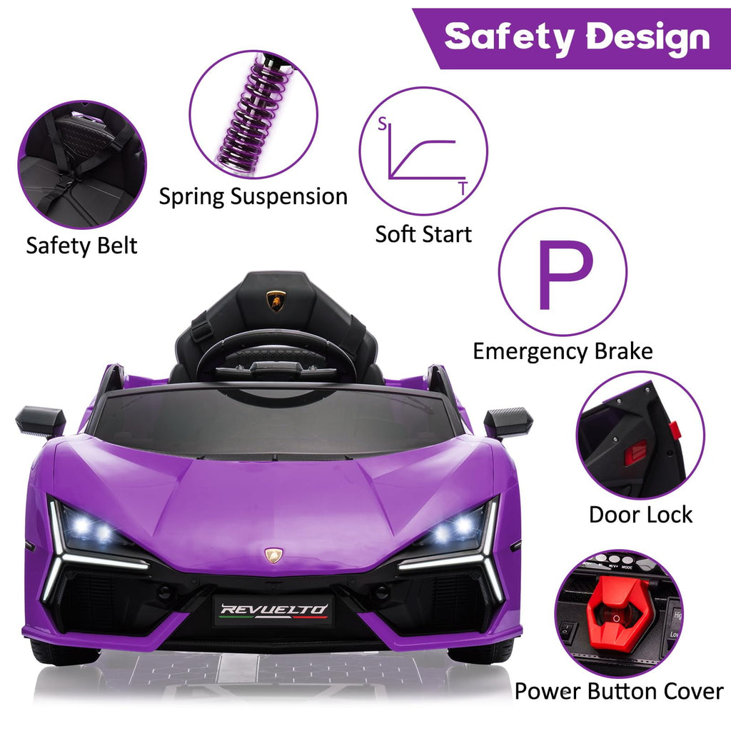 Towallmark 12V Ride On Car for Kids, Licensed Lamborghini Revuelto Electric Vehicle, Battery Powered Sports Car Toy for Boys & Girls,Kids Christmas Gifts