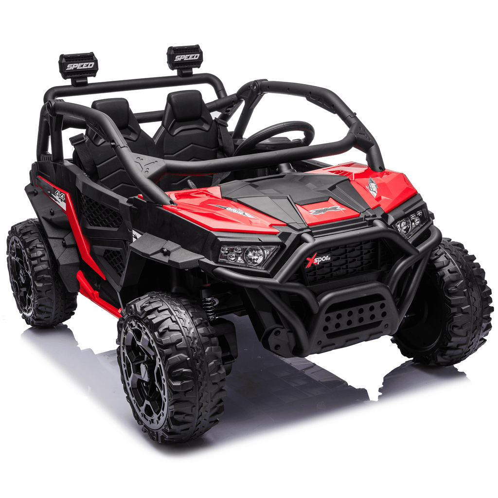 Sunnyfree 24 Volt Ride on Toys for Kids, 4WD 2 Seater Electric UTV Ride on Car with 800W Powerful Motors, Remote Control, Power Car Wheels, Four-Wheel Suspension, Bluetooth Music, LED Lights, Black