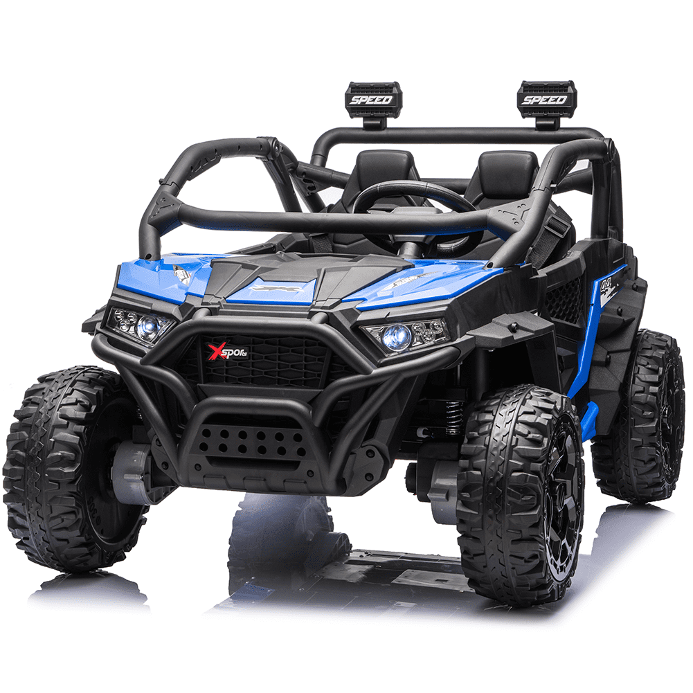 Zukpow 24V Ride Ons for Kids, 2 Seater Electric Car with Remote Control, 4x200W Motors, Power Car Wheels Ride on Toys UTV with Bluetooth Music, USB, Slow Start, LED Lights, Rear Storage Box, Black