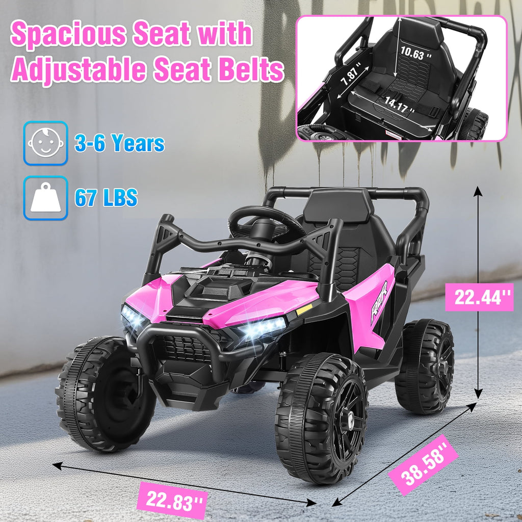 VIBESPARK 24V Ride on Toys for Kids, Ride on Cars with Remote Control, Powered Ride on Electric Car w/ Bluetooth, Music Player, LED Lights, Black