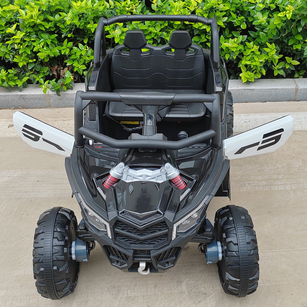 Sunnyfree 24 Volt Ride on Toys, 4WD Electric Car for Kids, Power Car Wheels with Remote Control, Bluetooth, Spring Suspension, LED Light, Pink