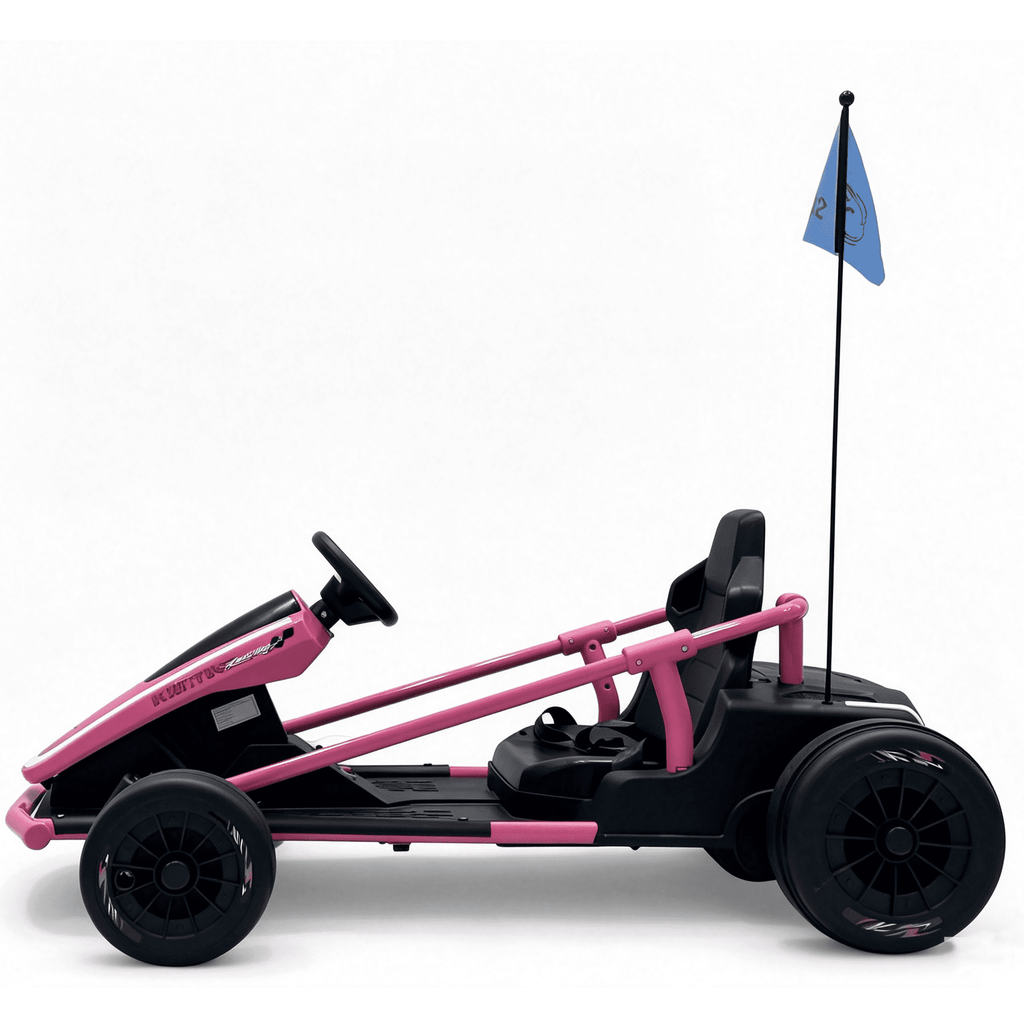Sunnyfree 24 Volt Ride on Toys for Kids, 14Ah Electric Go Kart with Remote Control, 5–10 MPH, Drift Function, 2×200W Motors, Bluetooth Music, LED Lights, Seat Belt, Pink