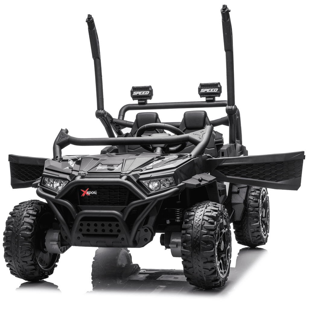 Sunnyfree 24 Volt Ride on Toys for Kids, 4WD 2 Seater Electric UTV Ride on Car with 800W Powerful Motors, Remote Control, Power Car Wheels, Four-Wheel Suspension, Bluetooth Music, LED Lights, Black