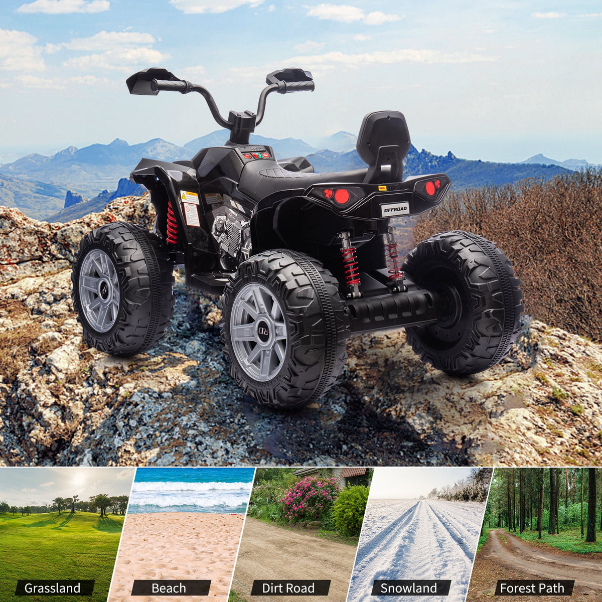 24V 2-Seater Kids Electric ATV Ride-On Toy – Dual 500W Motors, Parent Remote, wireless Audio, USB, LED Headlights, Spring Suspension, Music Player, urgent Brake, Ages 3–8, Pink