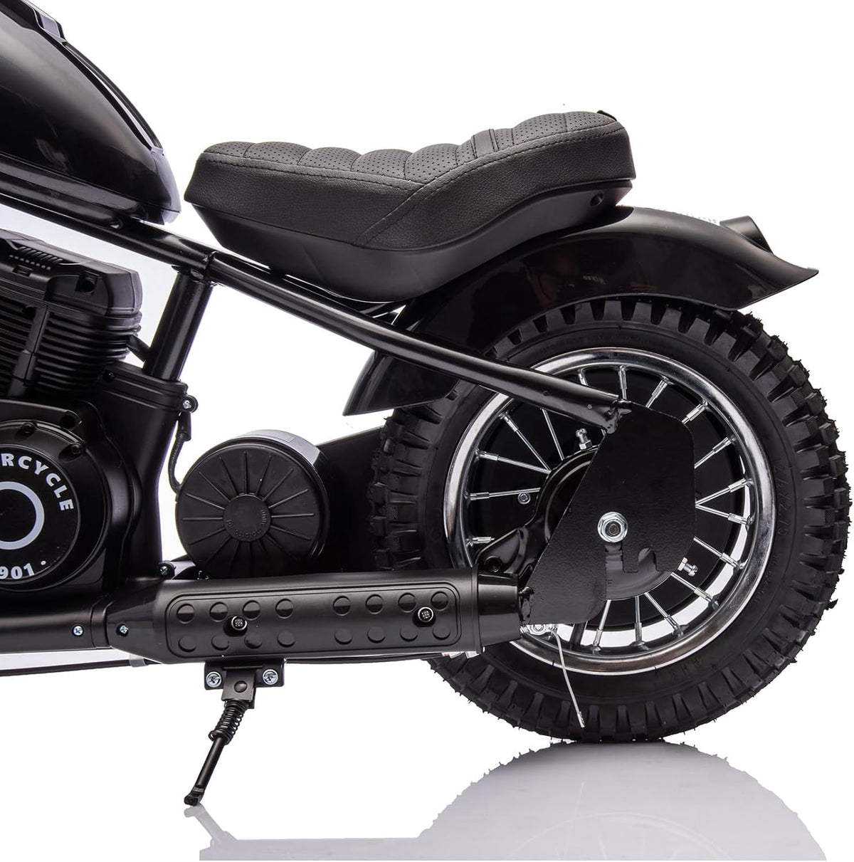 24V Electric Dirt Bike, 300W Chain-Driven Motor, Up to 15 MPH, 2-Speed, 10-Mile Range, 12" Air-Filled Rubber Tires, Leather Seat, Hand Brake, LED Lights, 150 Lbs