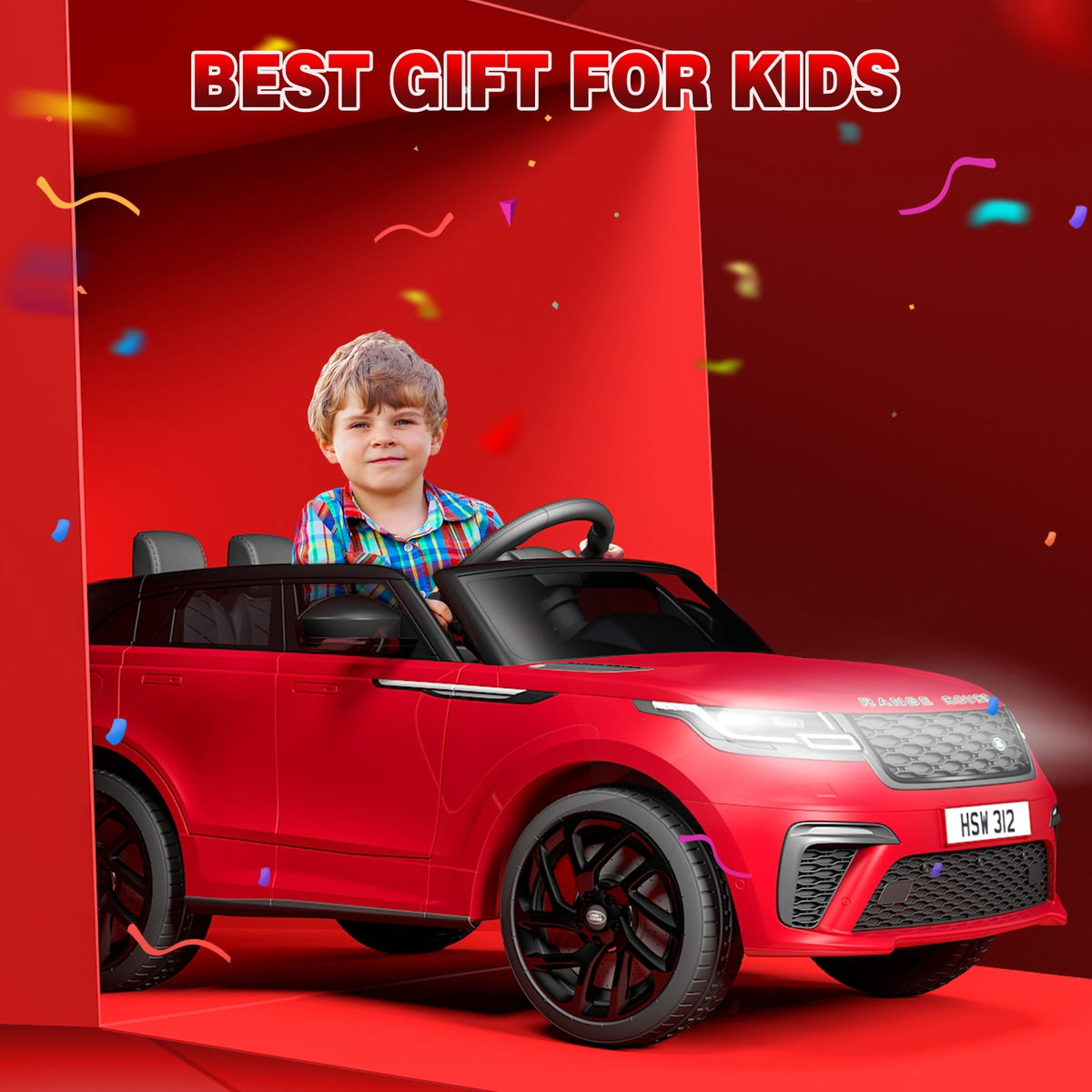 Licensed Land Rover 12V Kids Ride-On Electric Car – Remote Control, MP3, Rocking Mode, Pull Rod, Battery Powered Vehicle for Ages 4-8 – Toy Gift for Boys & Girls, Black