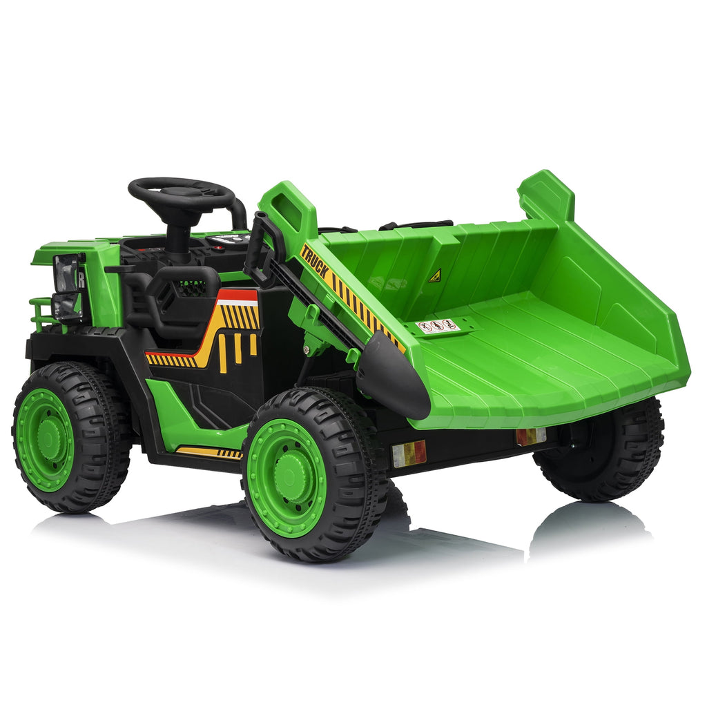 Funride 24V Ride on Toys 2 Seater Ride on Dump Truck w/ Remote Control w/ Dump Bed, 3 Speeds, Shovel, Bluetooth/Music, Big Kids, Yellow