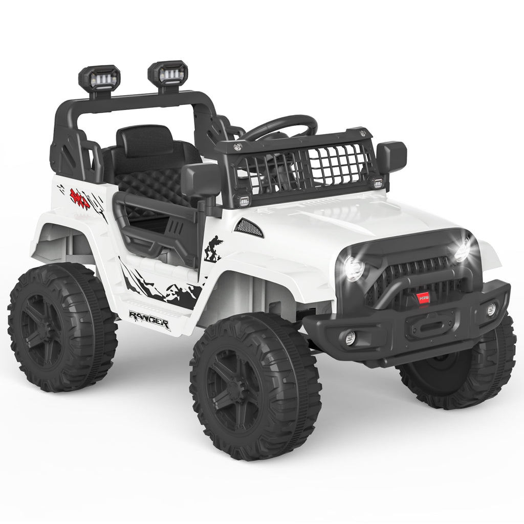 12V Kids Electric Ride-On Truck – Parental Remote Control, Seasonal Suspension, LED Lights, Wireless Connection, 2 Speeds, Standard Test Method Certified, Off-Road Toy Car