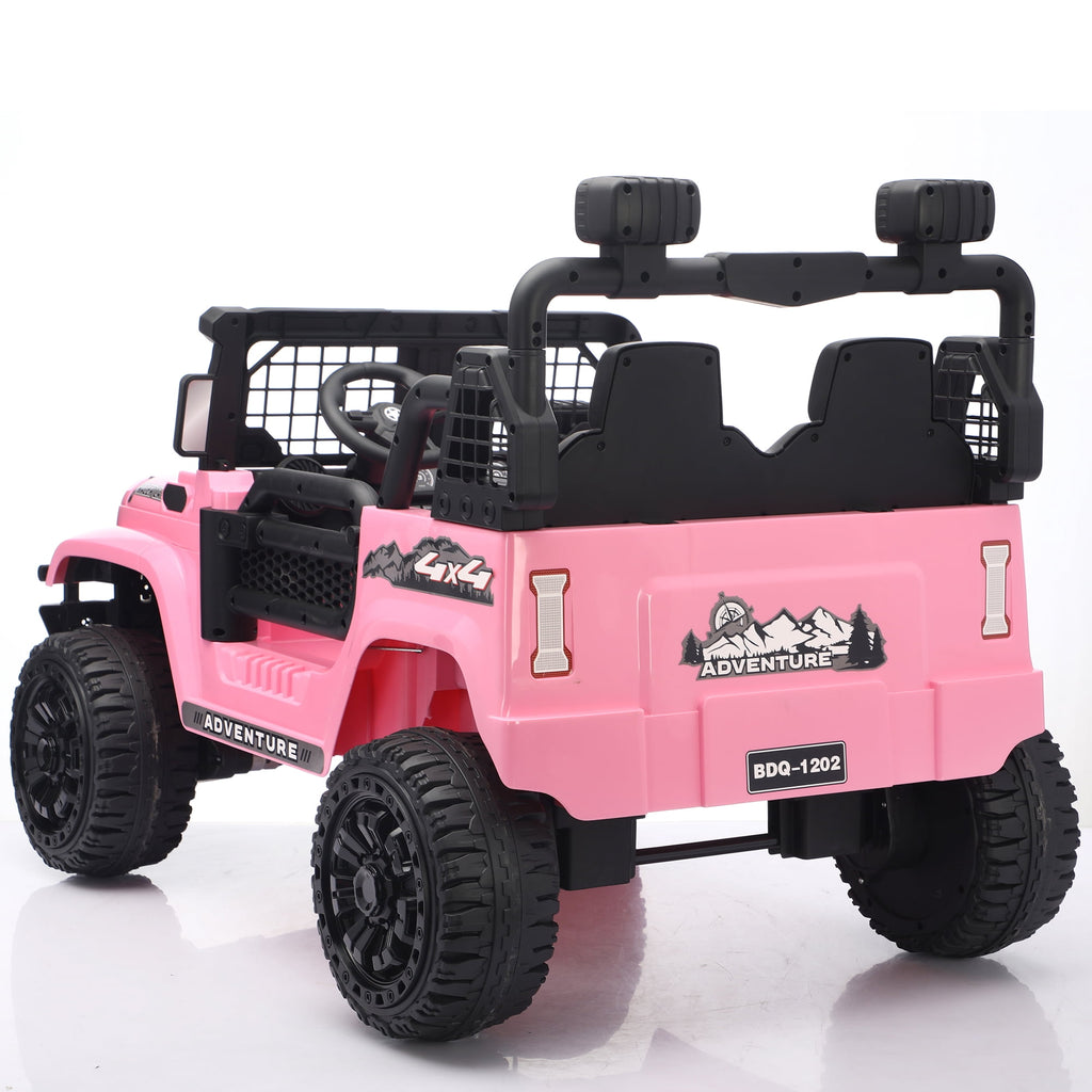 Funride 24V 2 Seater Ride On Toys with Remote Control, Kids Ride on Truck Car 800W Moter Power 4-Wheeler Suspension, 3 Speeds, Bluetooth Music, Pink